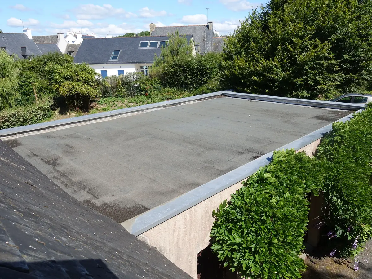 Finished flat roof on a single storey extension