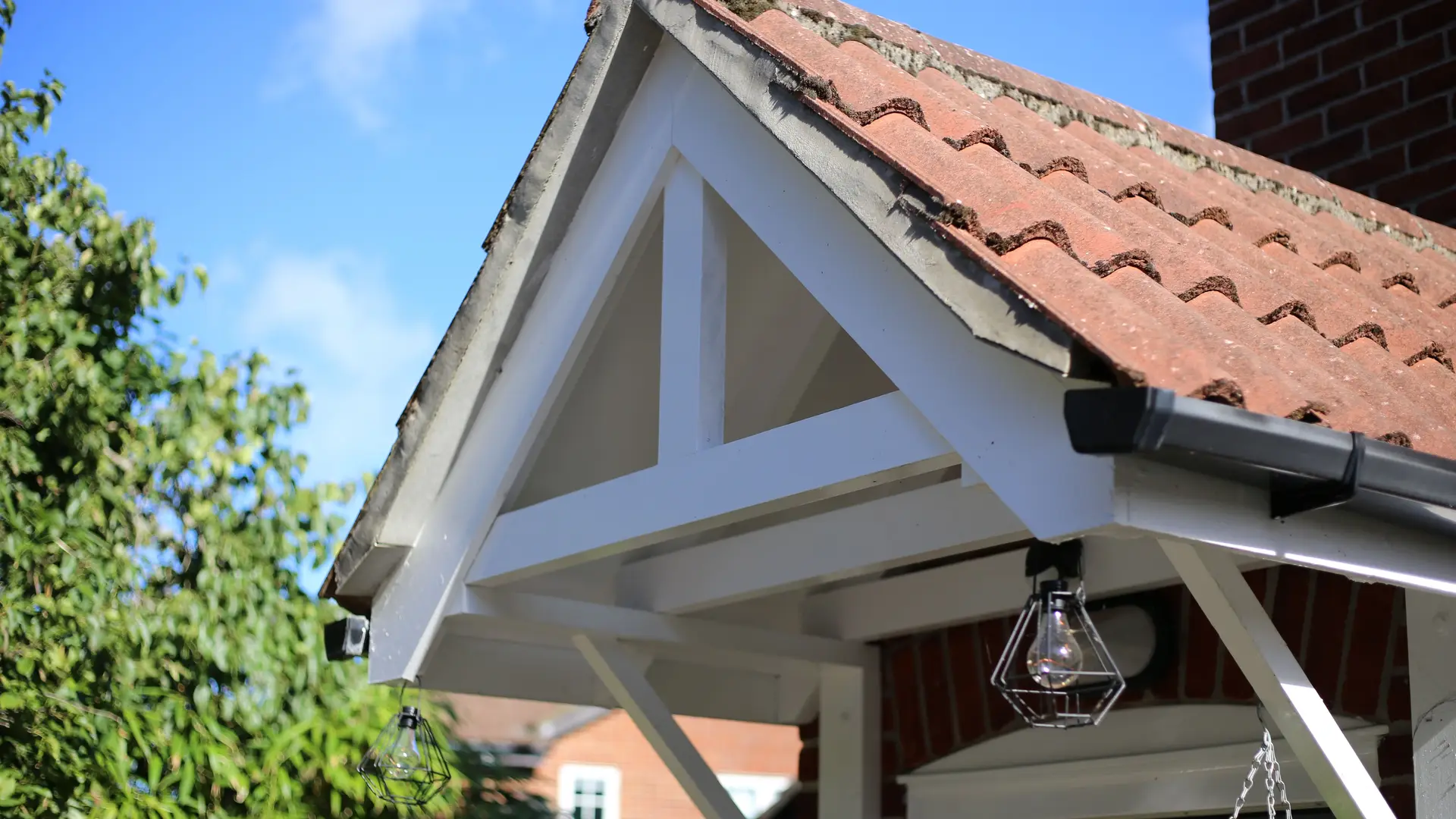 Porch roof with new bargeboards and guttering